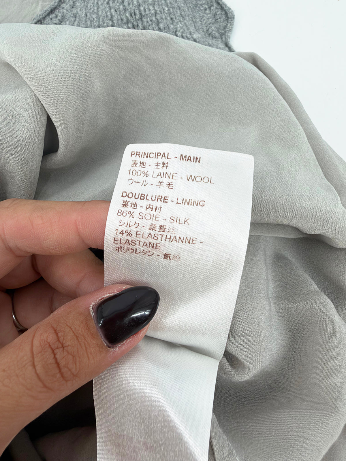 Louis Vuitton Grey Knit Sleeveless Top Layered Silk Hem