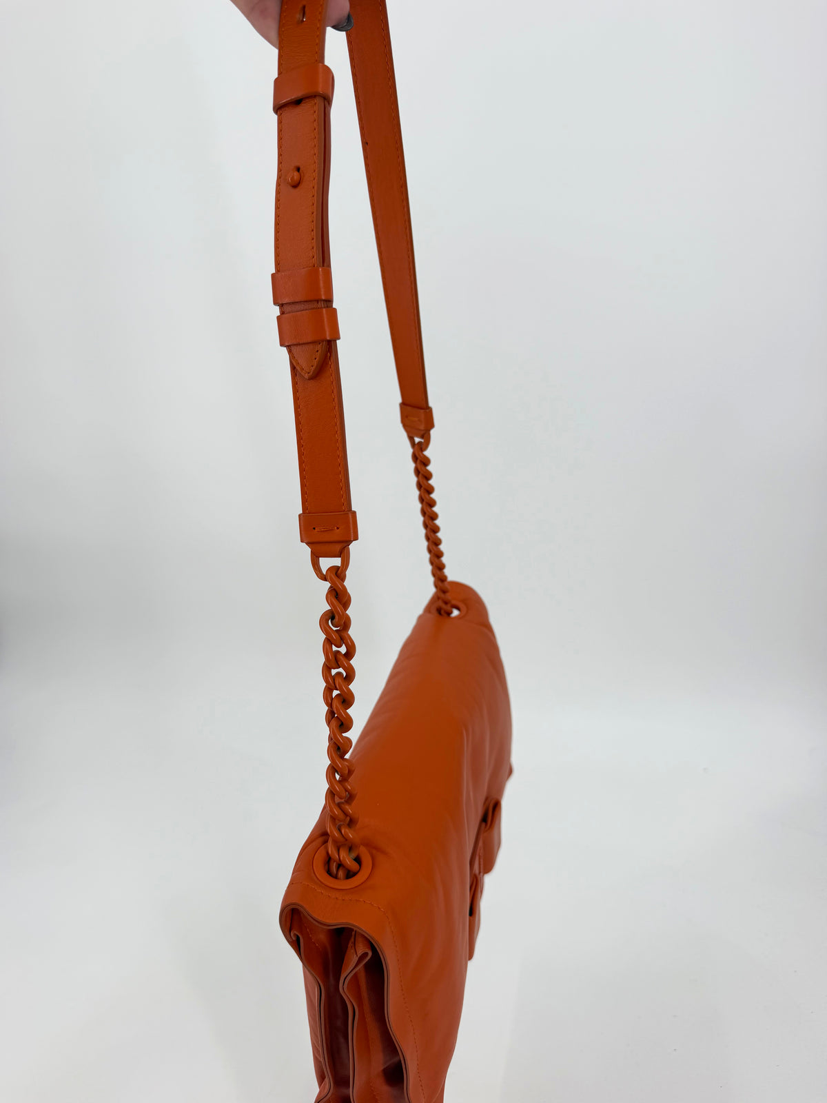 Salvatore Ferragamo Vara Bow Orange Leather Flap Shoulder Bag