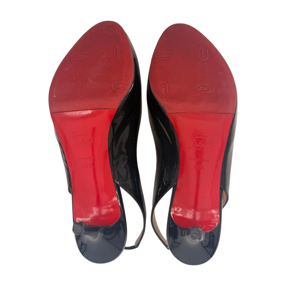 Christian Louboutin Patent Leather Peep Toe Slingback Pumps B