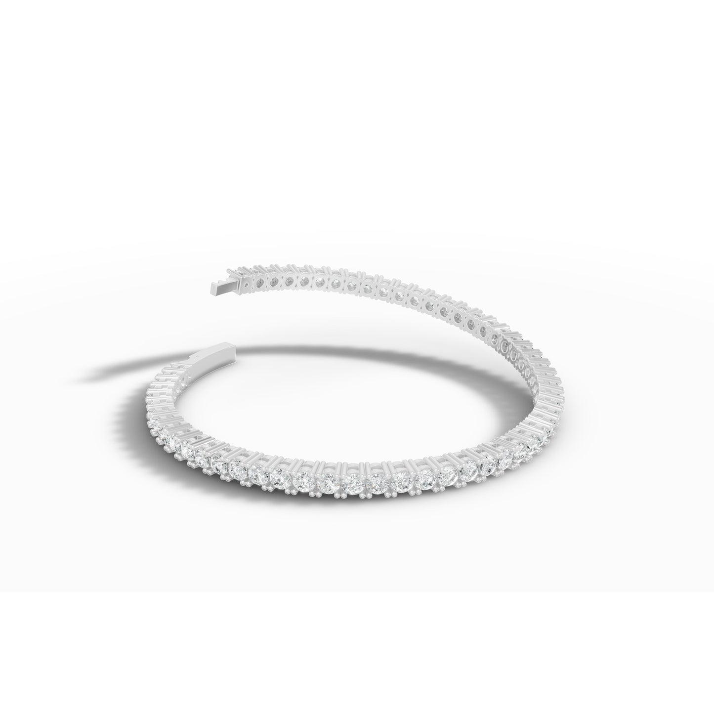 6.81 ctw Diamond Flexibangle 14K White Gold Tennis Bracelet