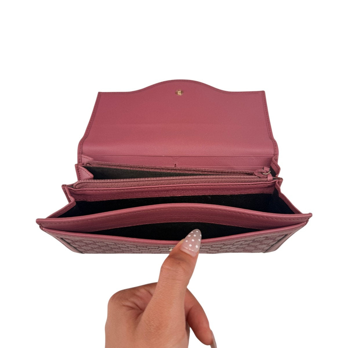 Gucci Microguccissima Embossed Leather Continental Wallet Pink Women's OS