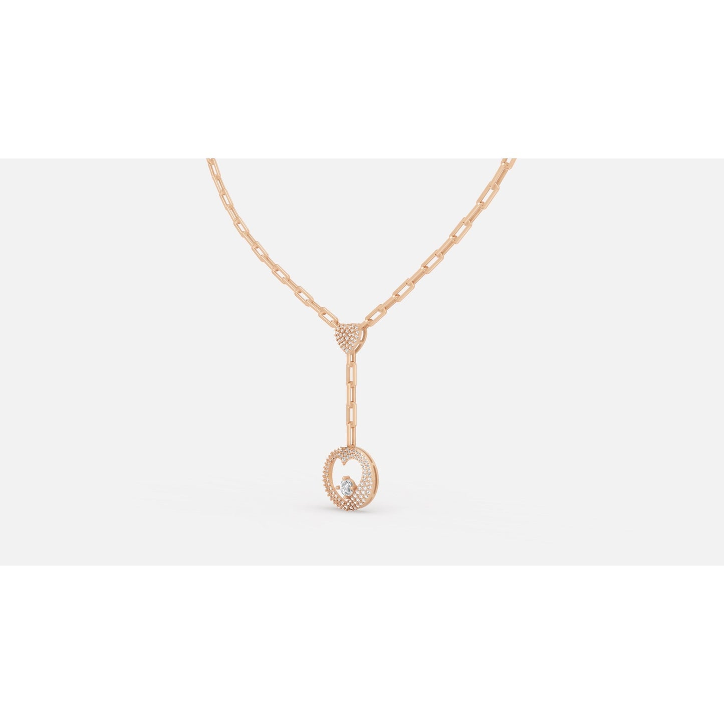 0.94 CTW 14K Plumb Gold Diamond Lariat Necklace