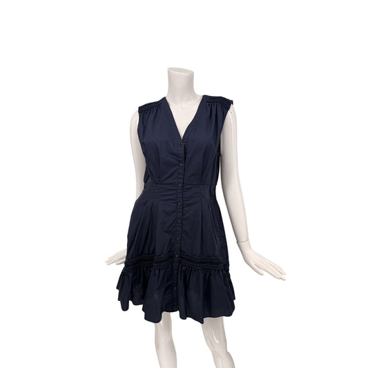 Ramy Brook Eloisa Cotton Poplin Embellished V-Neck Mini Dress