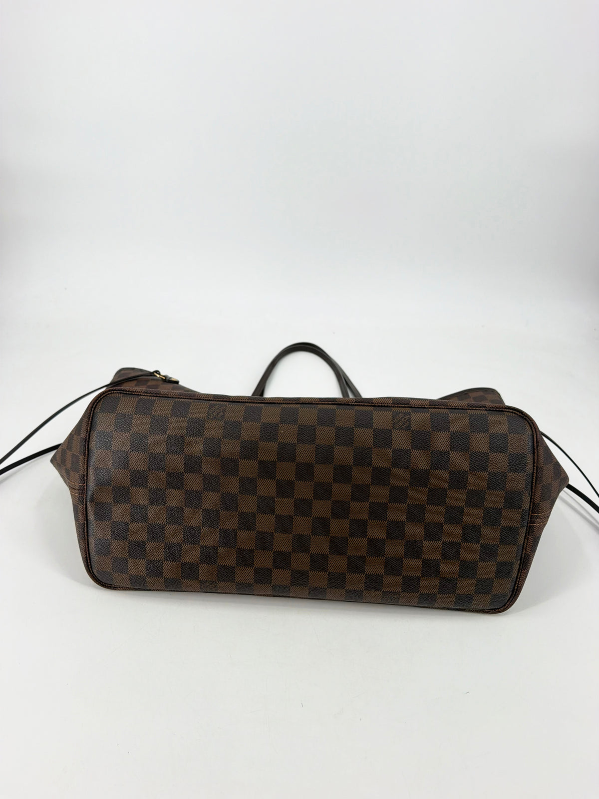 Louis Vuitton Damier Ebene Neverfull GM Tote Brown Red Interior