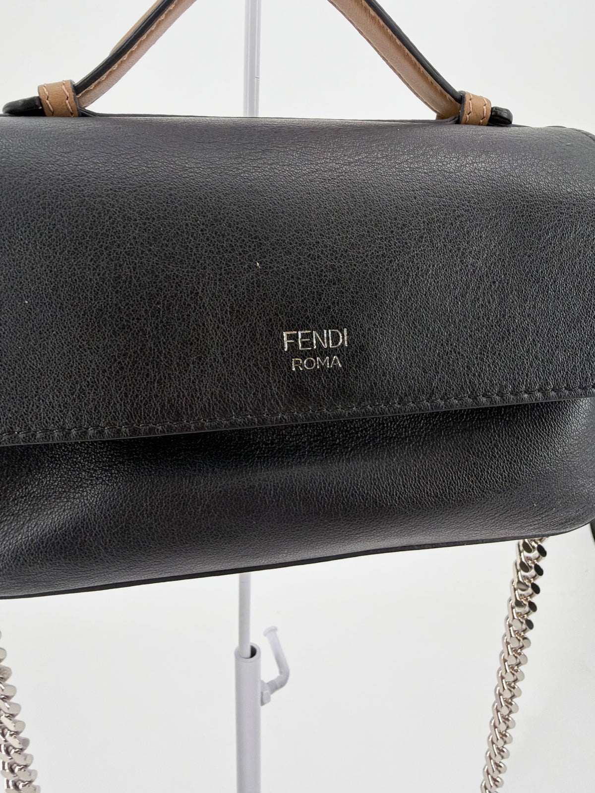Fendi Baguette Flowerland Embellished Floral Studded Bag Black
