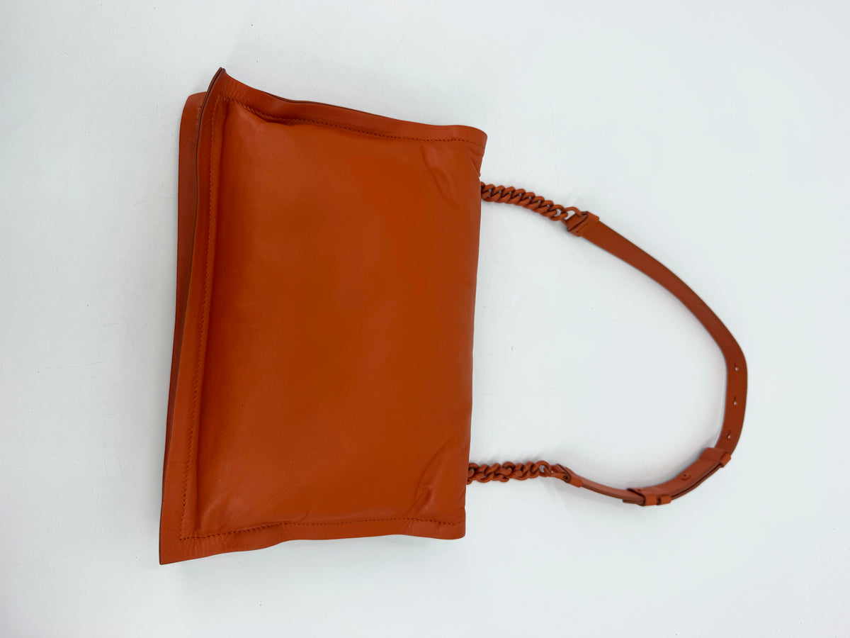 Salvatore Ferragamo Vara Bow Orange Leather Flap Shoulder Bag