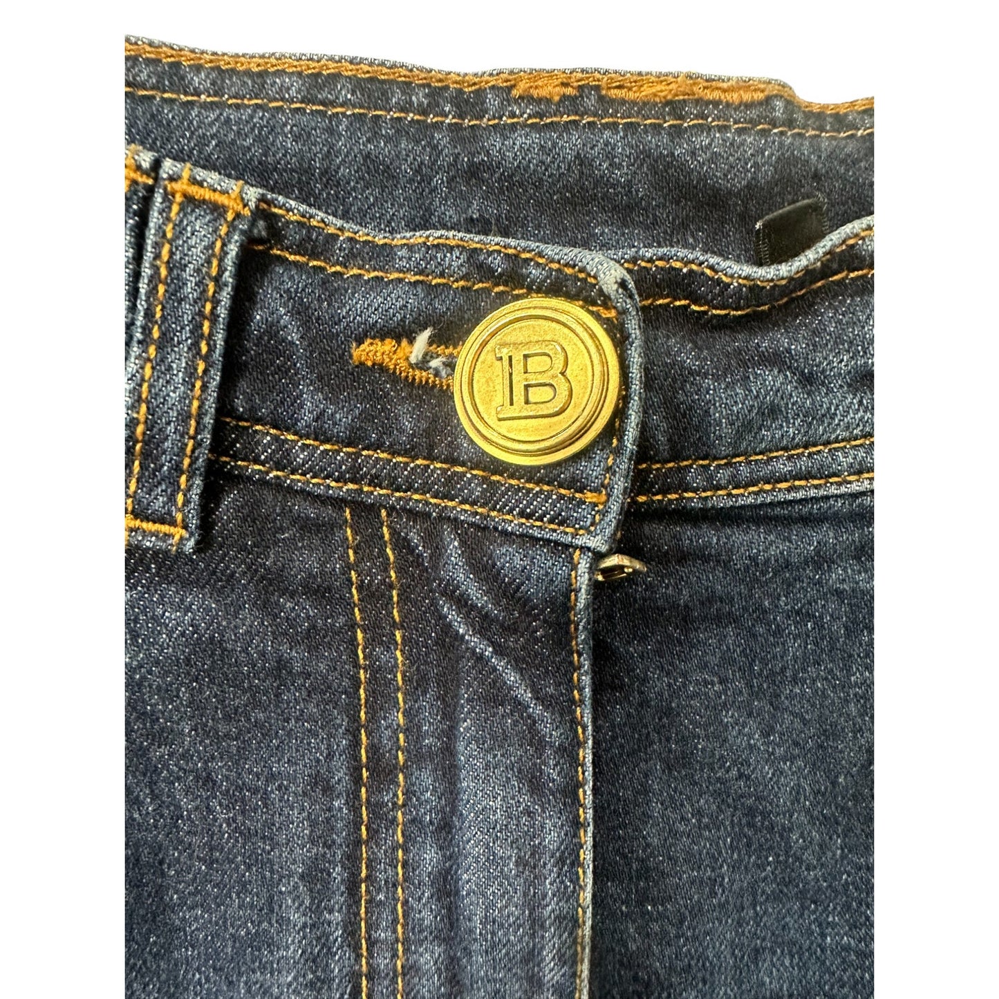 Balmain Faded High-Rise Denim Skinny Jeans Blue Mid Denim Women's Size 34