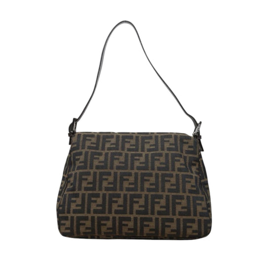 Fendi Vintage Brown Mamma Baguette Zucca-Pattern Shoulder Bag