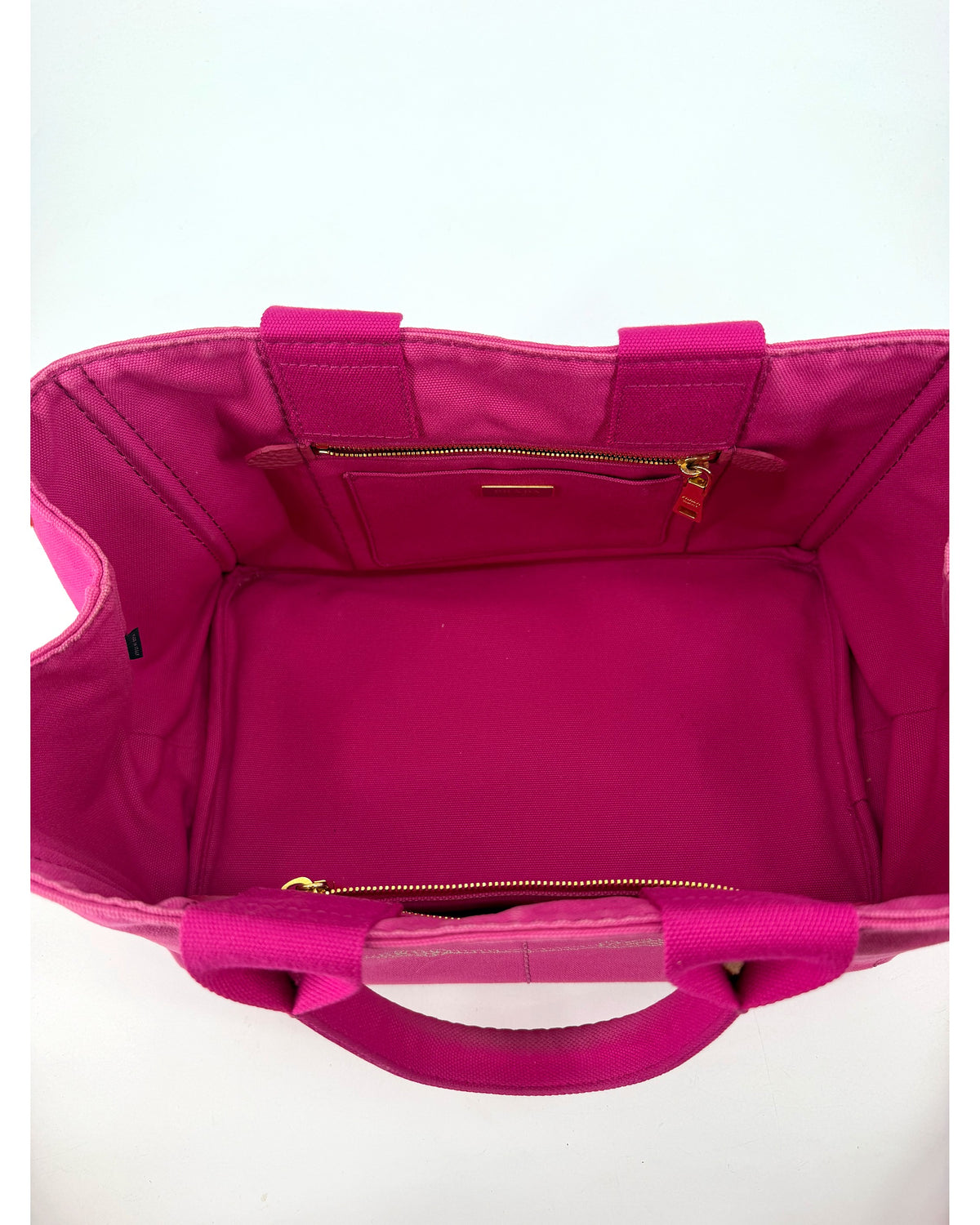 Prada Canapa Logo Canvas Tote Bag Fuchsia Pink