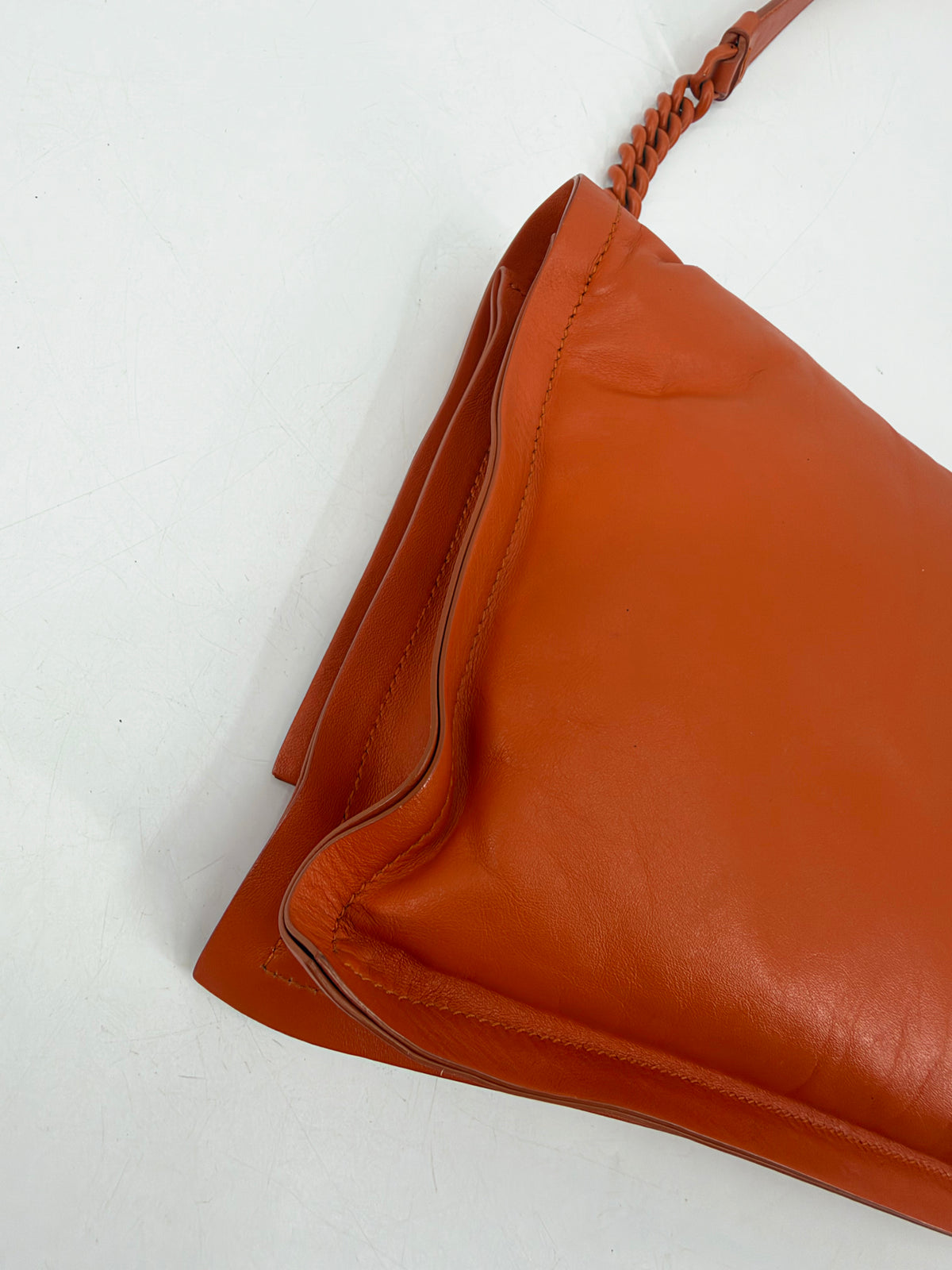 Salvatore Ferragamo Vara Bow Orange Leather Flap Shoulder Bag