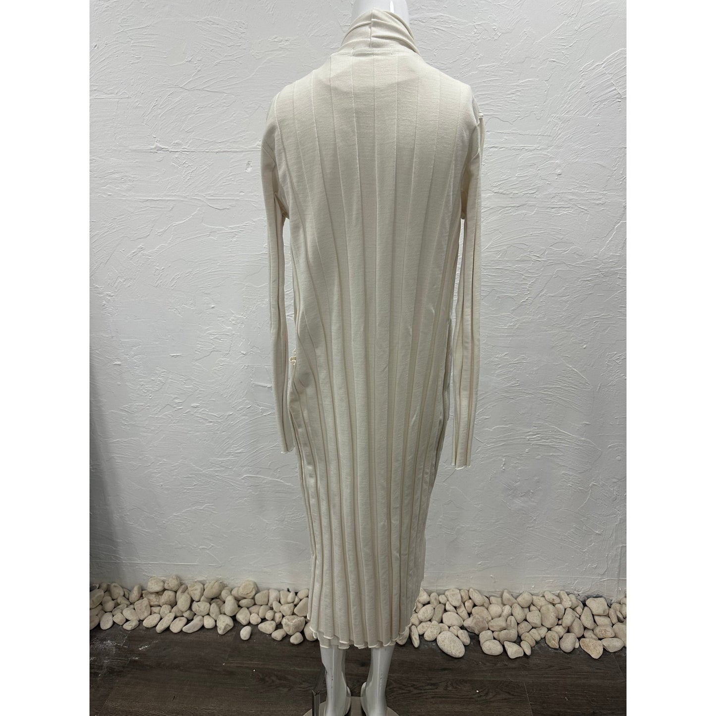 Stateside Cotton Mocha Box Pleat Long Sleeves Cardigan Women's