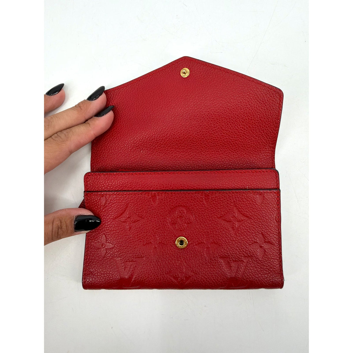 Louis Vuitton Monogram Empreinte Victorine Wallet Red