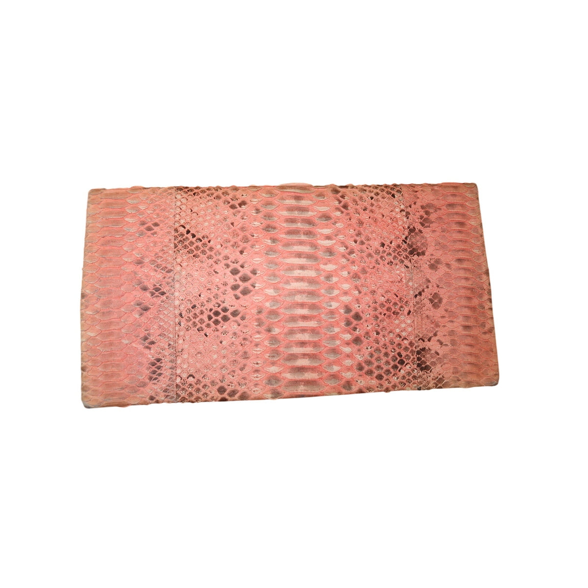 Toya Tan Pink Python-Textured Envelope Clutch Blush Snakeskin Foldover Bag