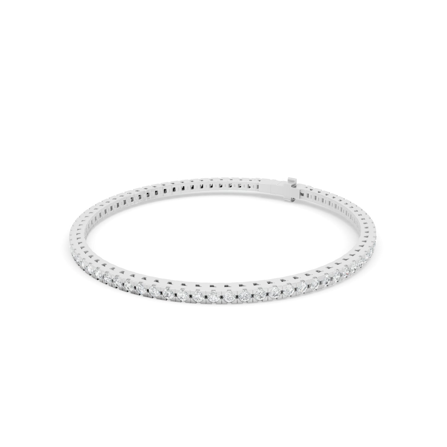 2.20 ctw Diamond Square Collet 14K White Gold Tennis Bracelet