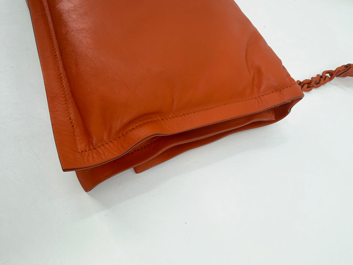 Salvatore Ferragamo Vara Bow Orange Leather Flap Shoulder Bag