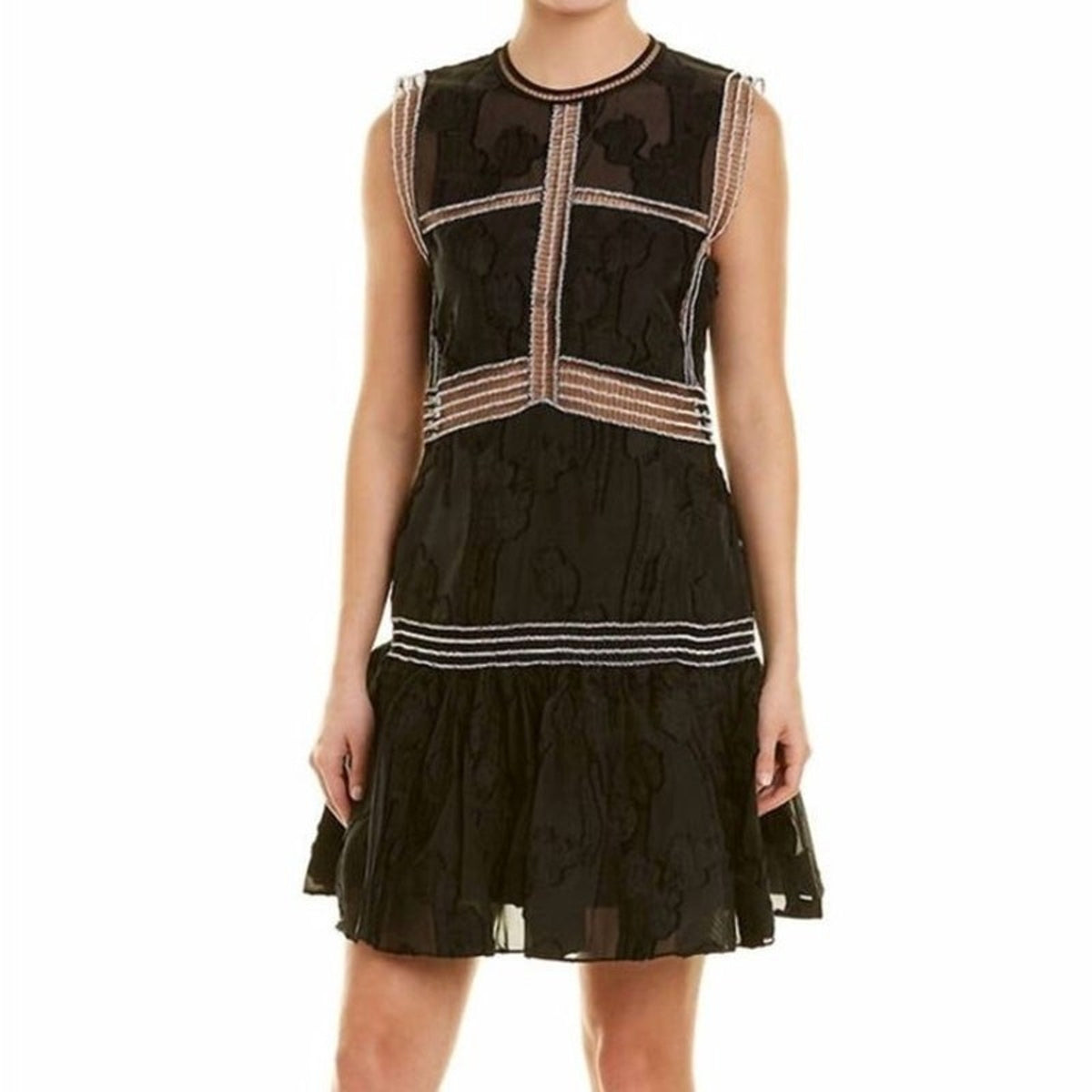 Alexis Rajani Sleeveless A-Line Mini Dress Lace Trim