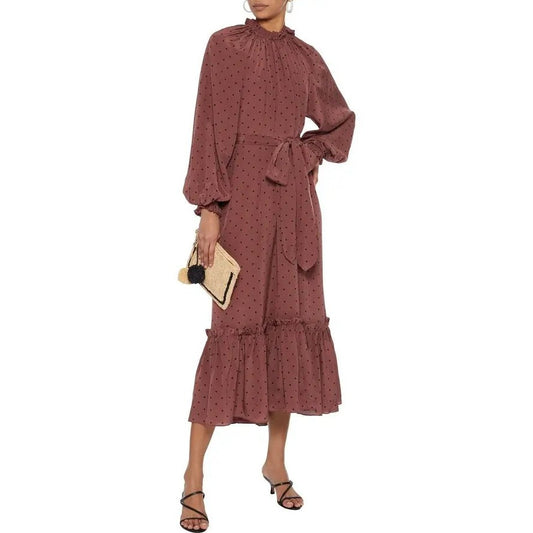 Zimmermann Silk  Crepe De Chine  Polka-Dot Midi Dress