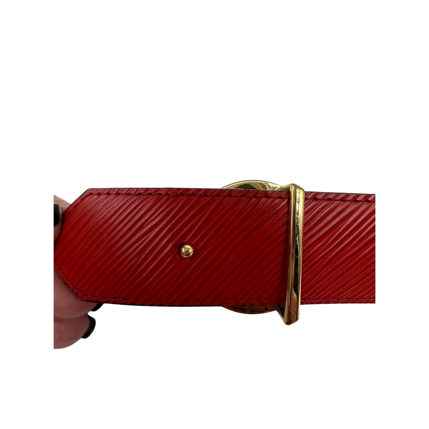 Louis Vuitton Leather Canvas Monogram LV Logo Buckle Reversible Belt