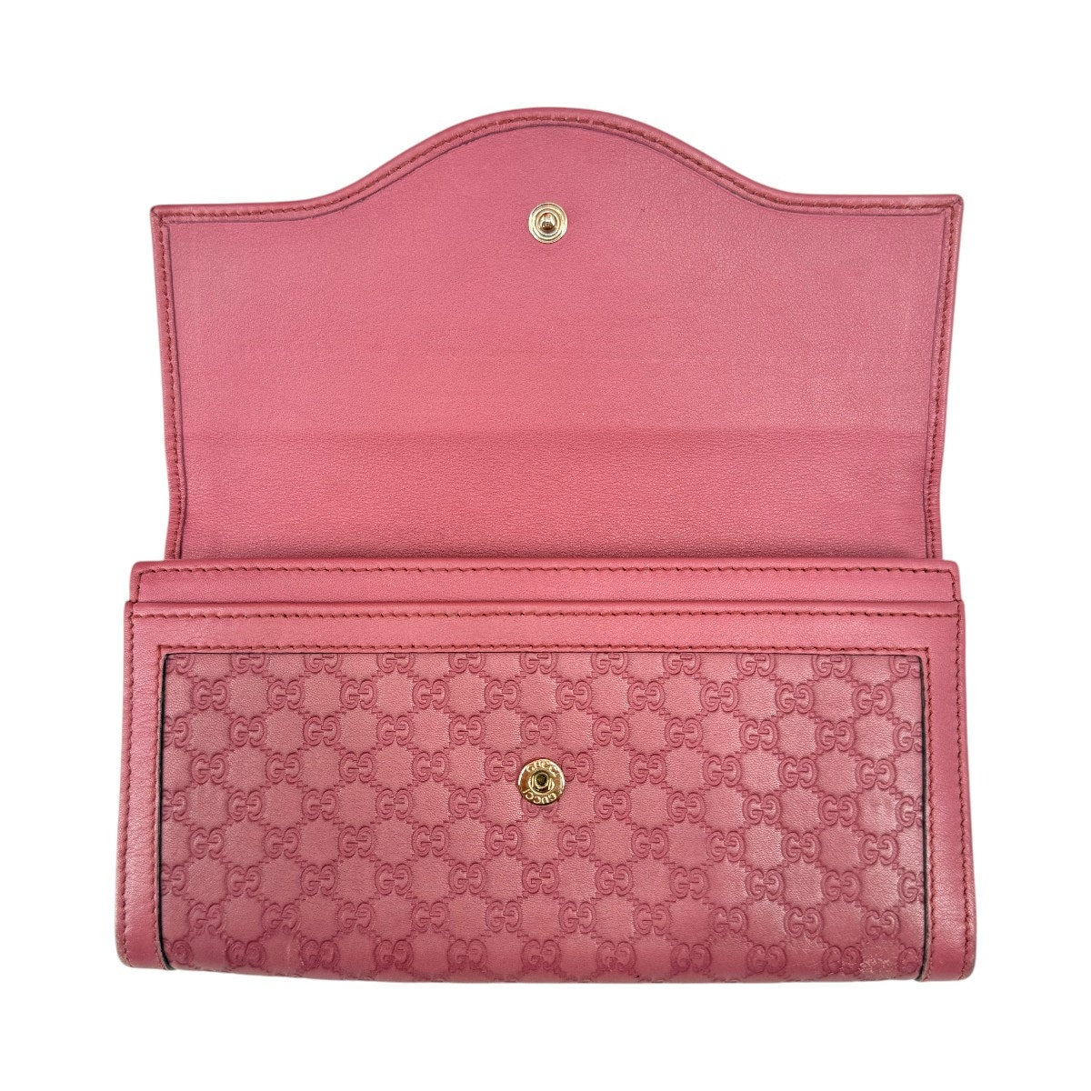 Gucci Microguccissima Embossed Leather Continental Wallet Pink Women's OS