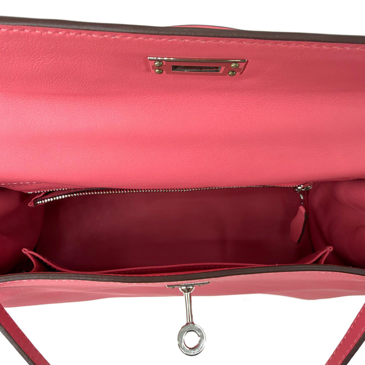 Hermès Kelly 25 Retourné Rose Azalée Swift Palladium Hardware 2024 Full Set