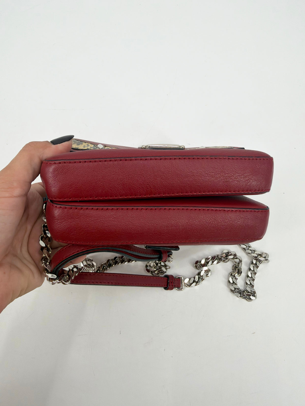 Fendi Monster Bag Bugs Eyes Red Leather Micro Baguette