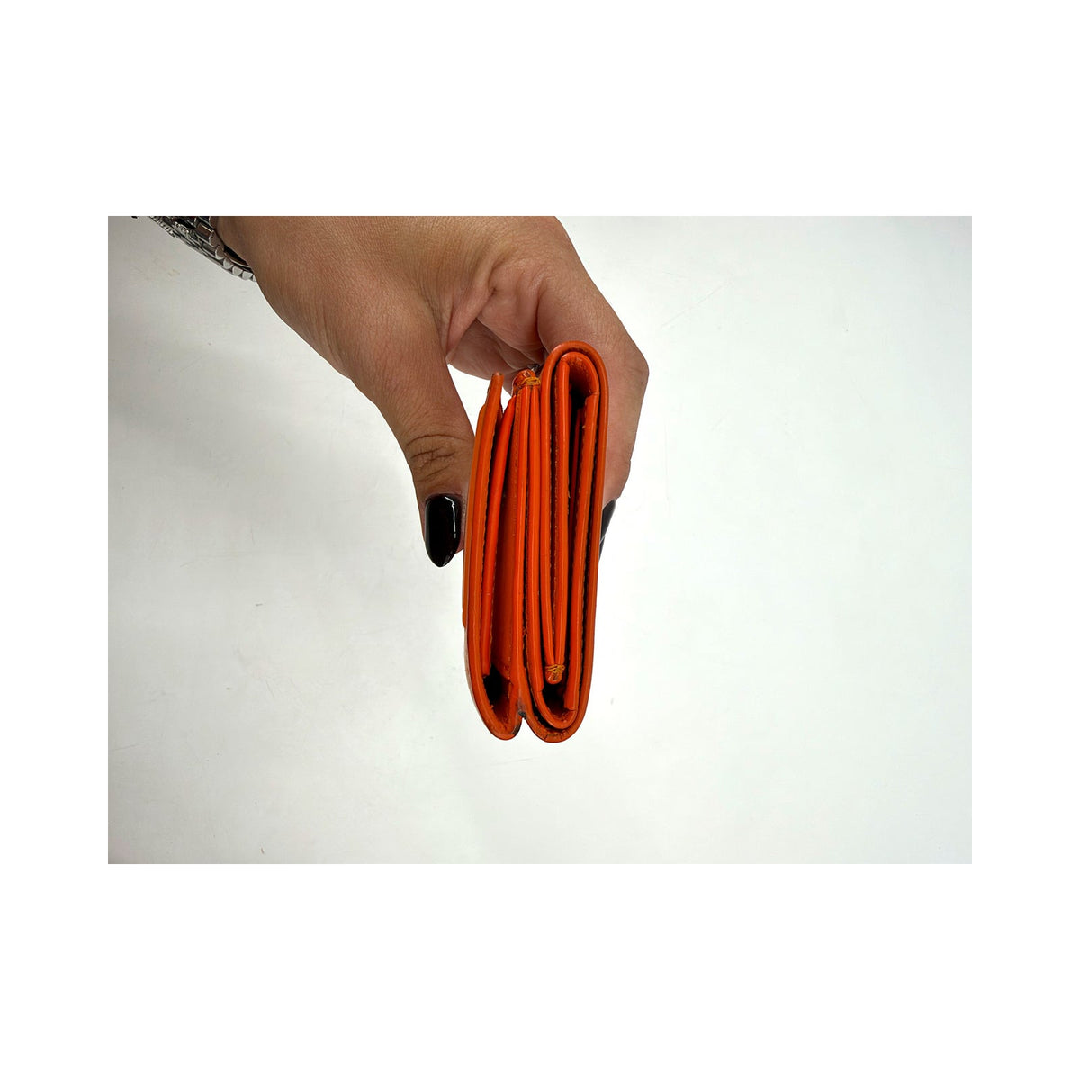 Loewe Anagram Embossed Leather Compact Wallet Orange