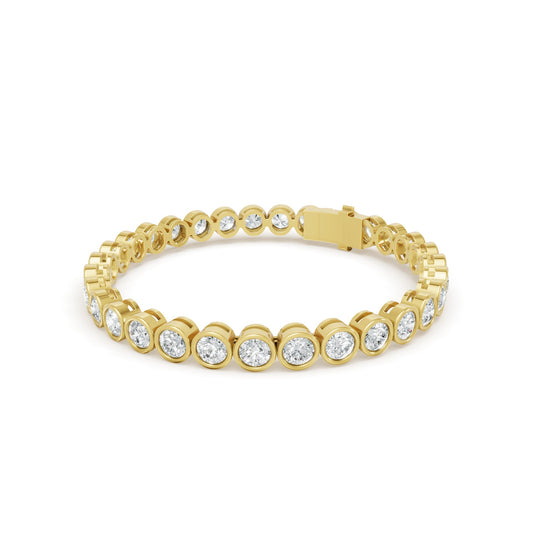 10.19 ctw Diamond Bezel 14K Yellow Gold Tennis Bracelet