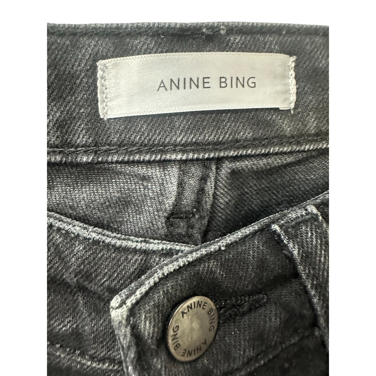 Anine Bing Beck High Rise Skinny Jeans Iron Gray Women's Size 24