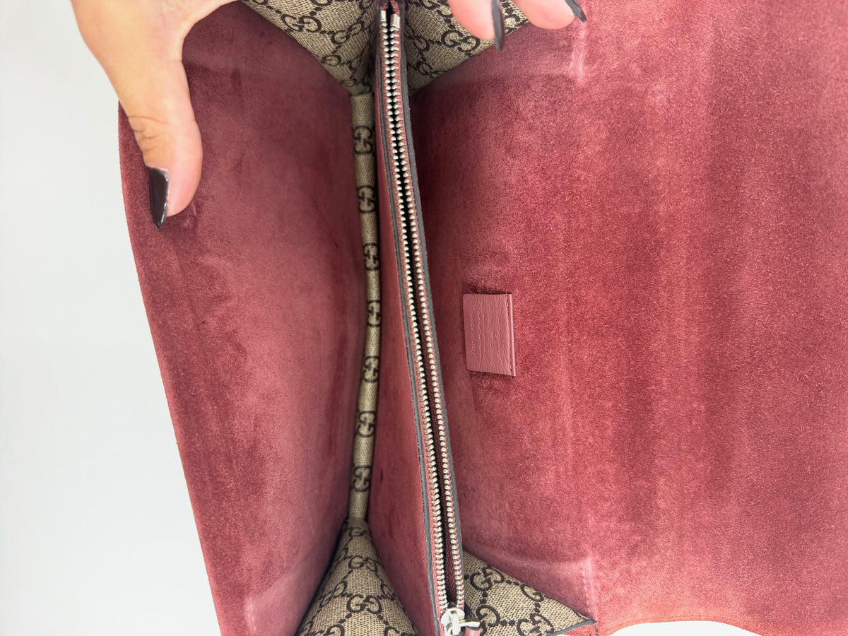 Gucci Dionysus GG Supreme Blooms Floral Shoulder Bag Red Suede