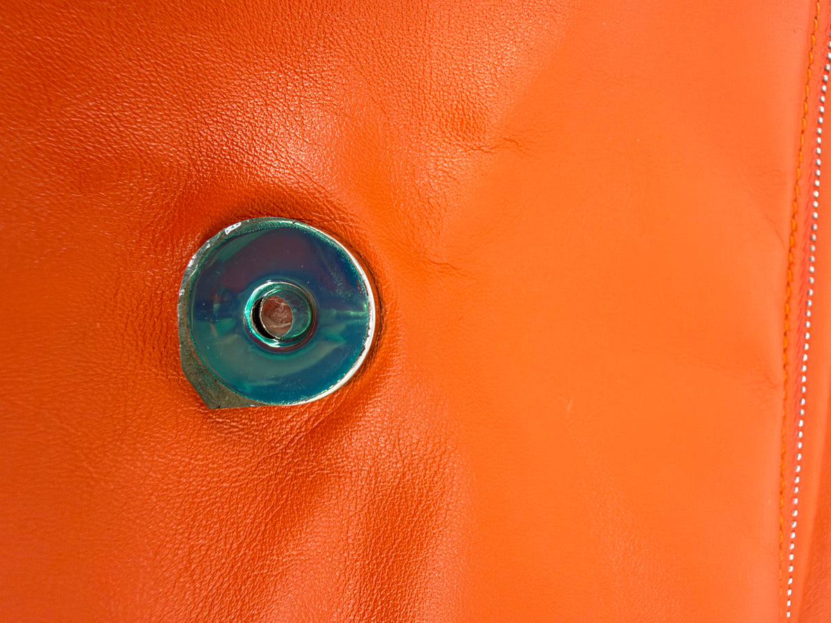 Salvatore Ferragamo Vara Bow Orange Leather Flap Shoulder Bag