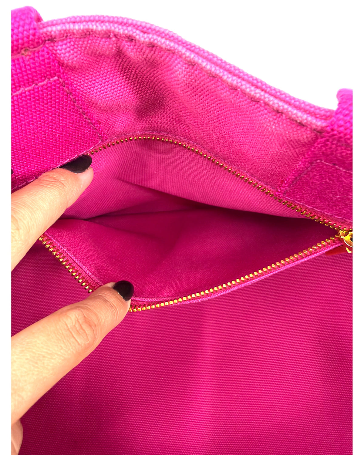 Prada Canapa Logo Canvas Tote Bag Fuchsia Pink