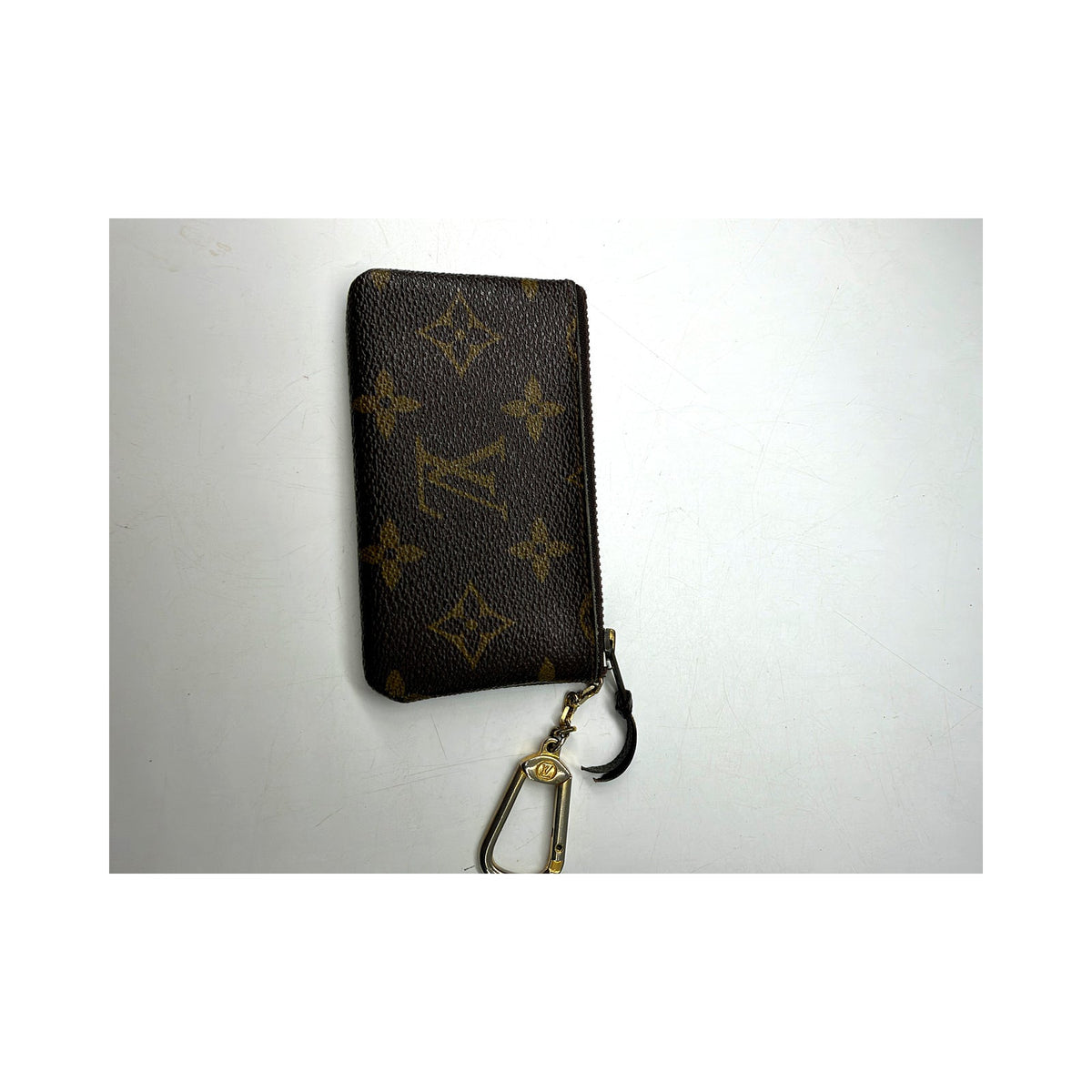 Louis Vuitton Monogram Canvas Key Pouch Pochette Cles Brown