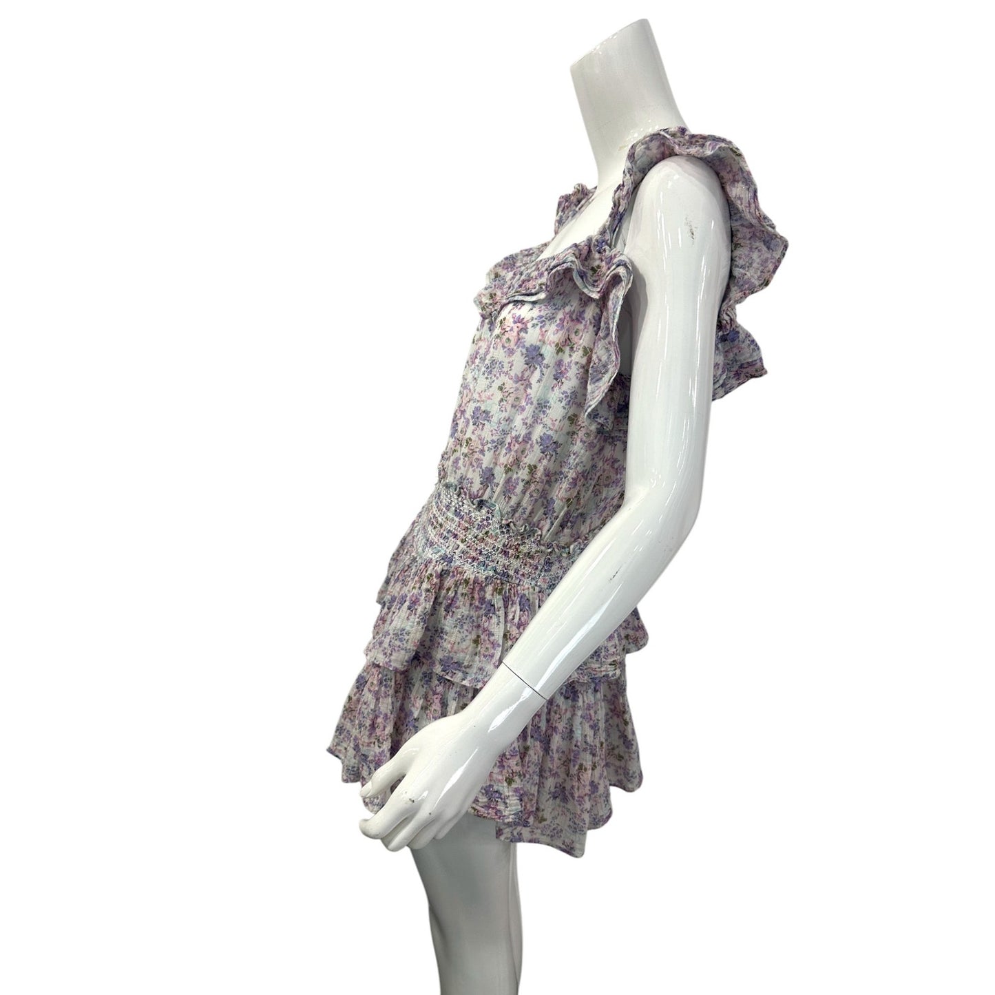 LoveShackFancy Cotton Floral Print Shanely Mini Dress Positano