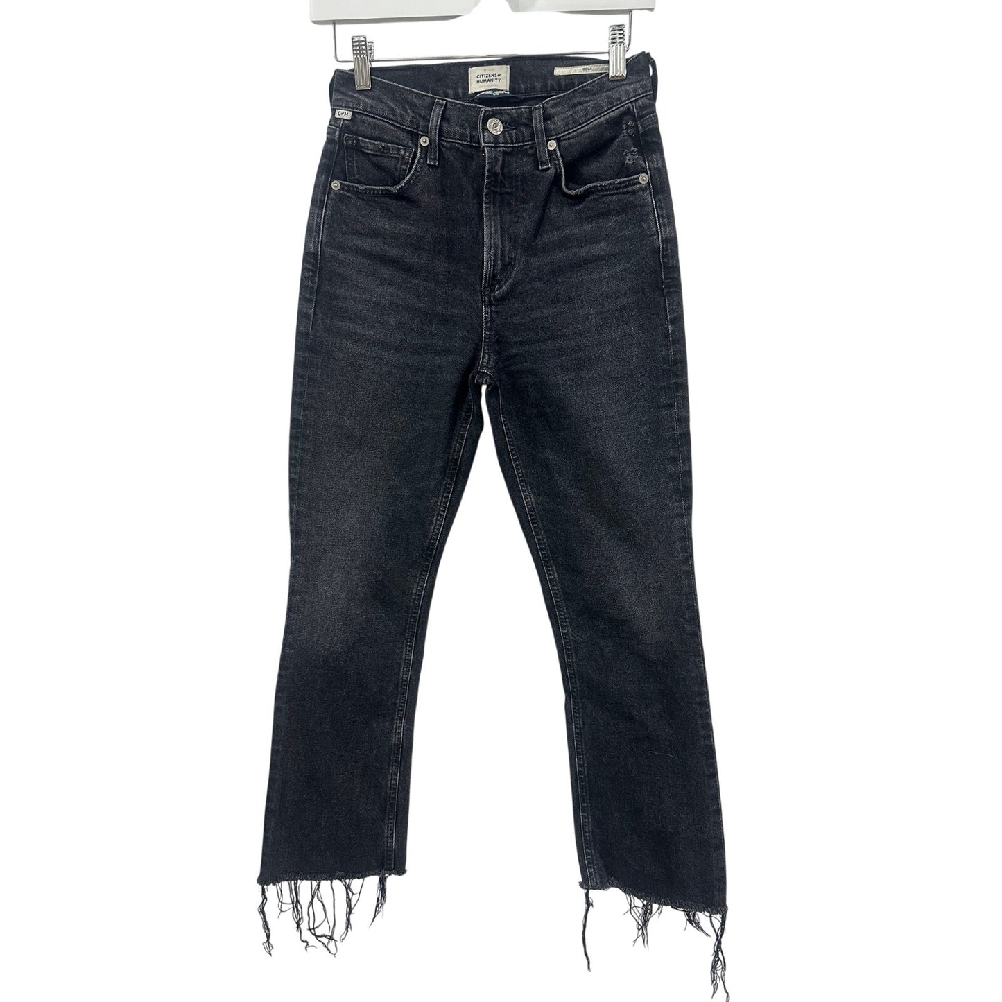 Citizens of Humanity Black Cotton Denim Isola Cropped Jeans Women's