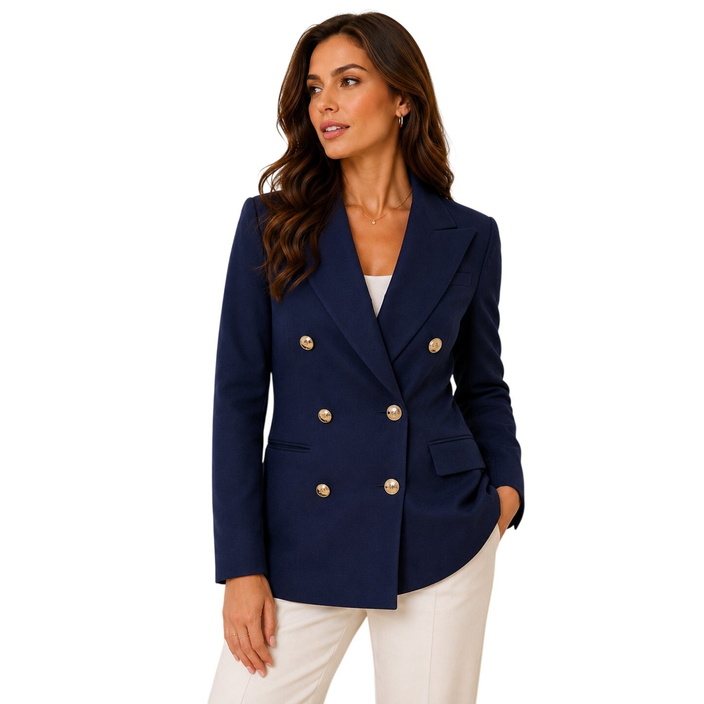Sandro Paris Double Breasted Gold Button Blazer