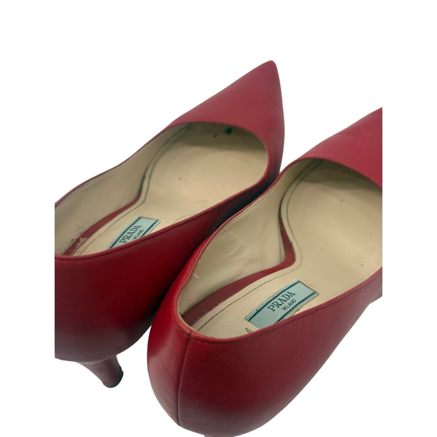 Prada Leather Pointed Toe Pumps Heels