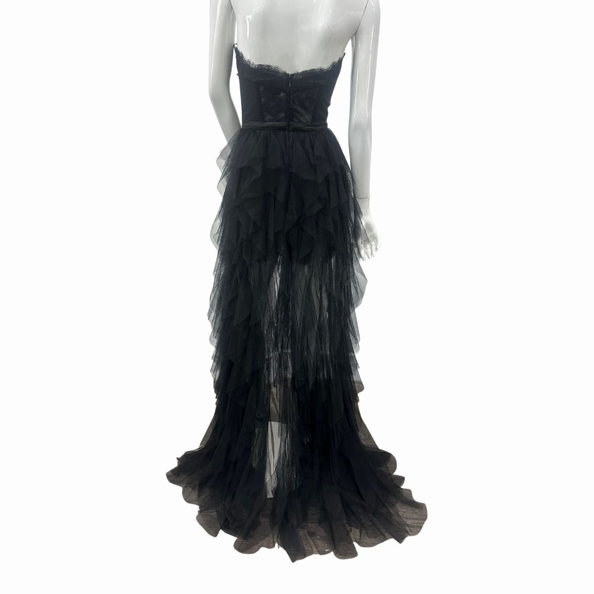 For Love & Lemons x Revolve Strapless Sheer Tulle Bustier Gown