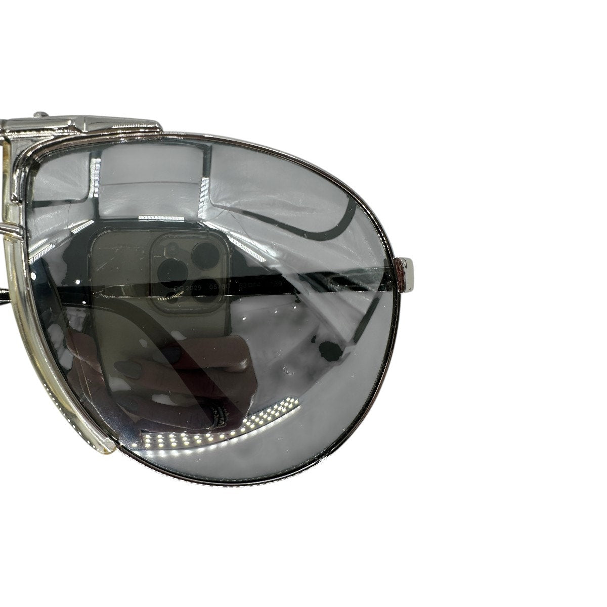Dolce & Gabbana Vintage Y2K DG2029 Aviator Sunglasses Silver Black 63-14-130