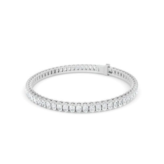 7.11 ctw Diamond Oval Braclate 14K White Gold Tennis Bracelet