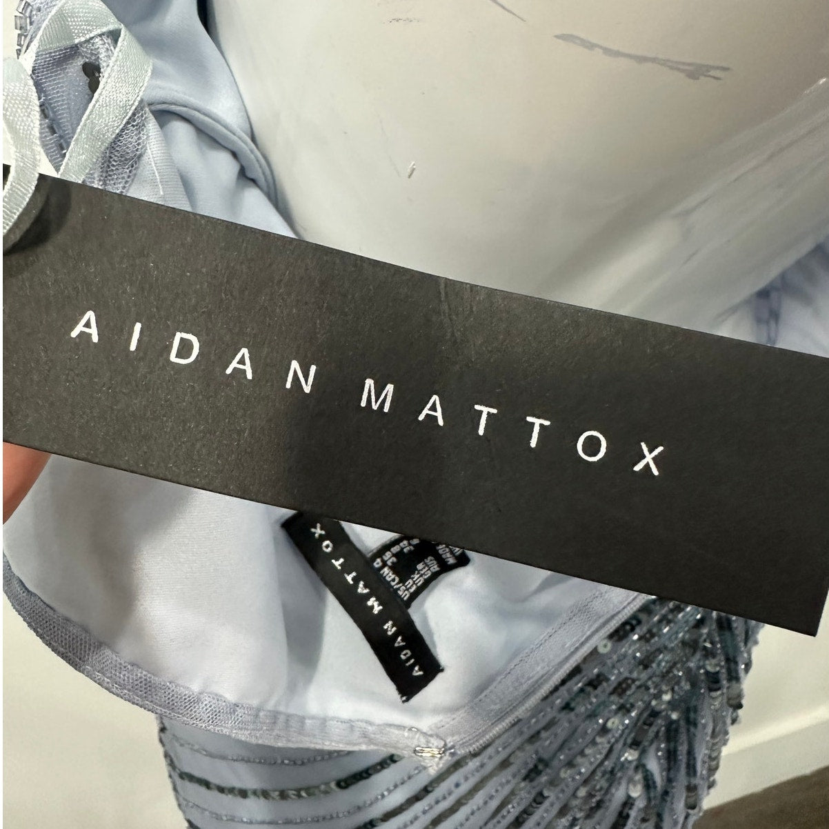 Aidan Mattox Sequined Beaded Tank Crystal Mini Dress Women's