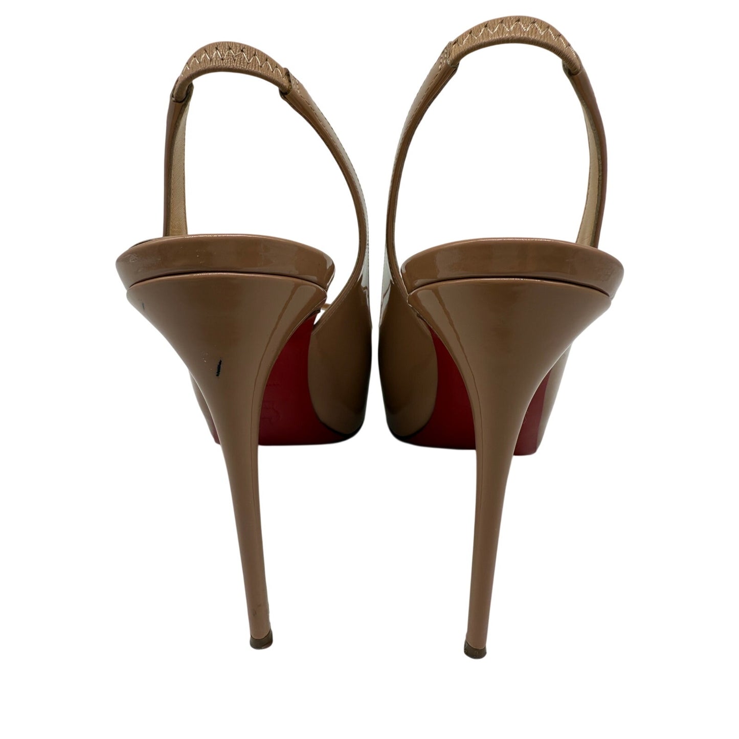 Christian Louboutin Patent Leather Private Number Peep Toe Pumps