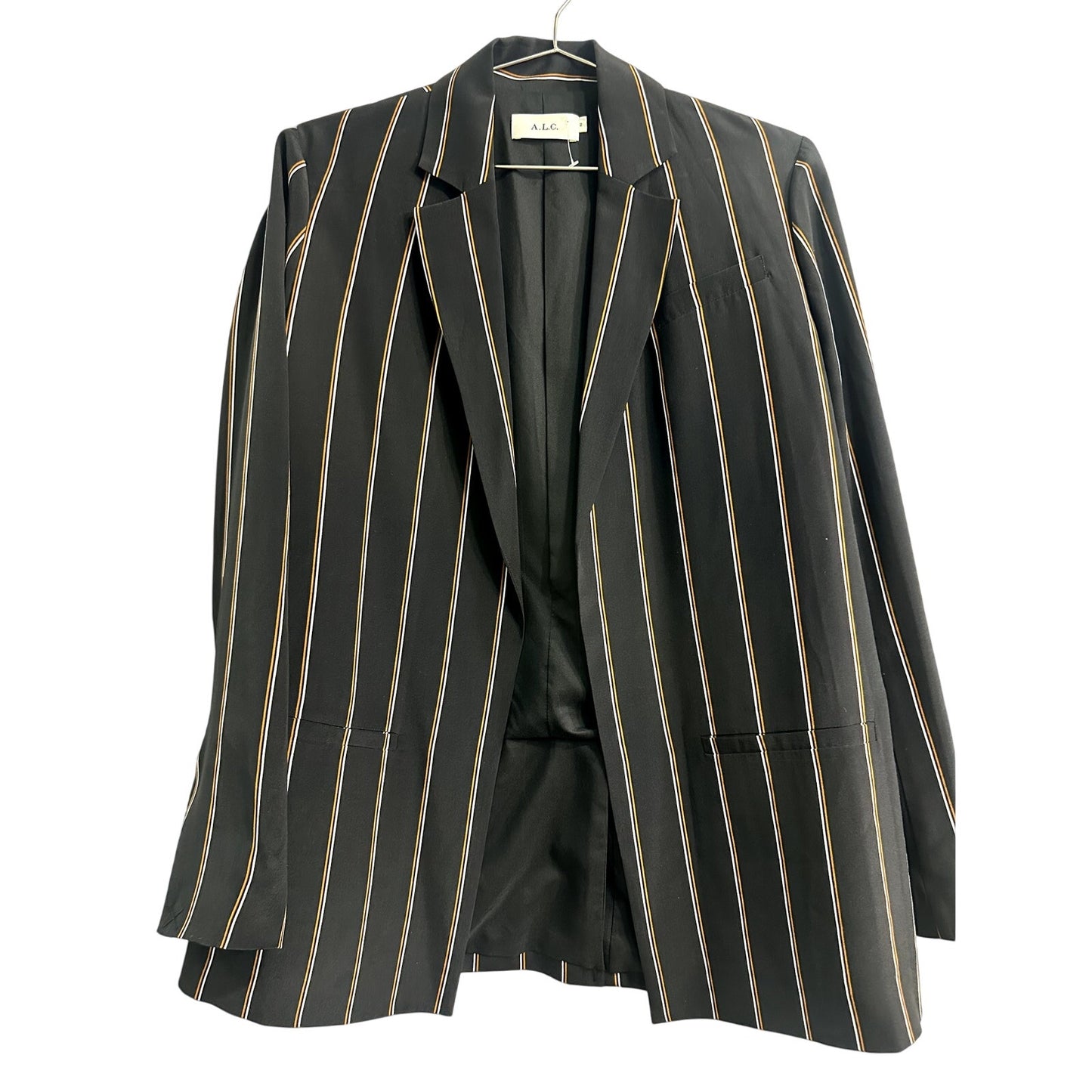 A.L.C. Studio LX Silk Pinstripe Blazer & Wide Leg Pants Suit Set