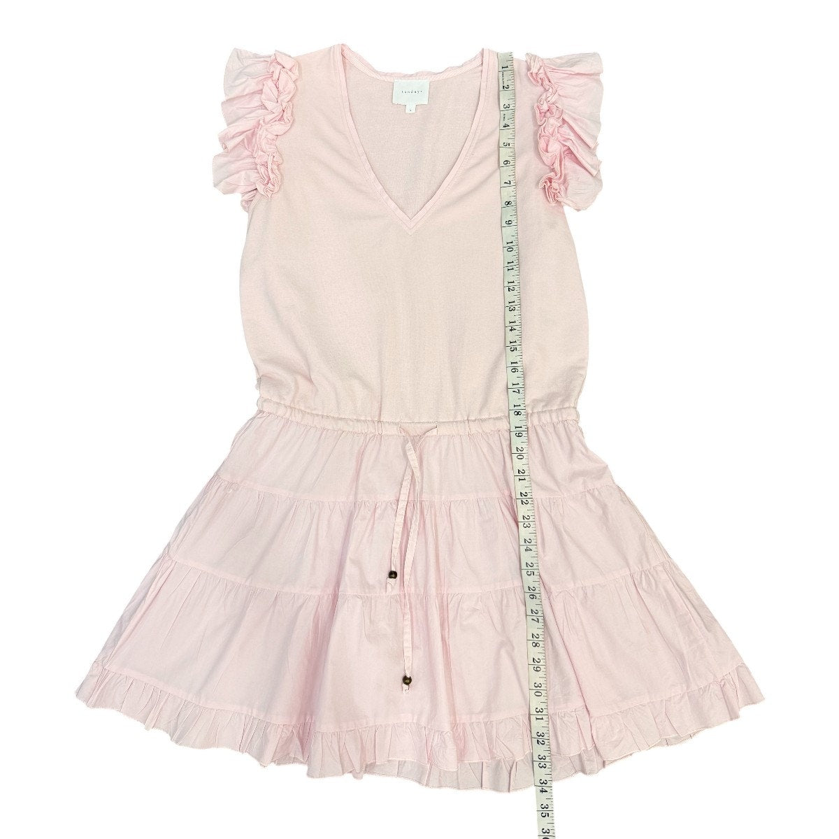 Sundays Cotton Blend Ruffle Sleeve Tiered Mini Dress