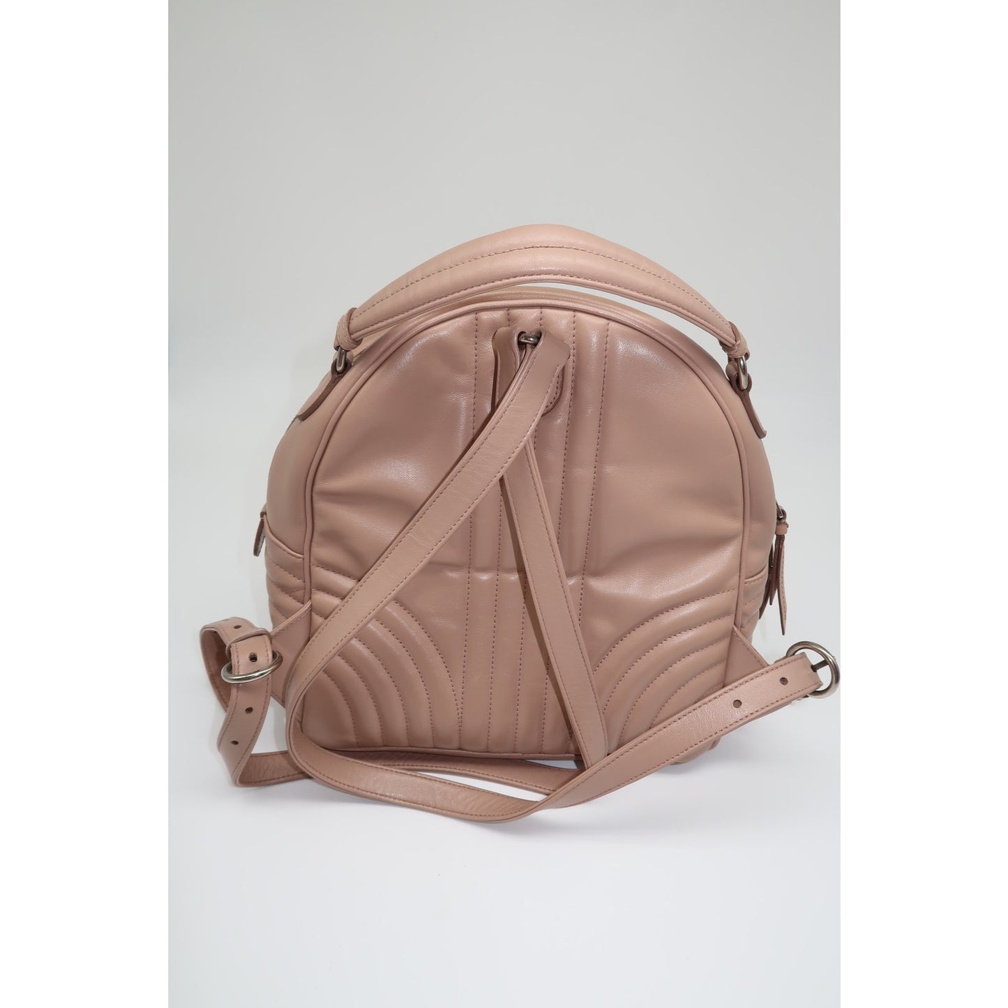 Prada Milano Diagramme Leather Logo Accent Zip-Around Backpack