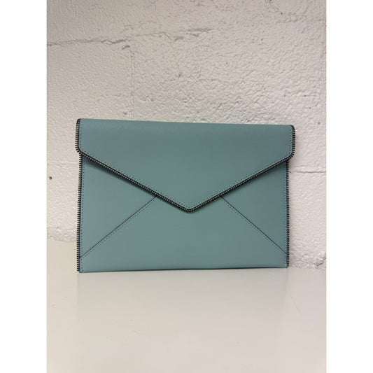 Rebecca Minkoff Leo Sea Mist Leather Envelope Clutch Bag Women's OS