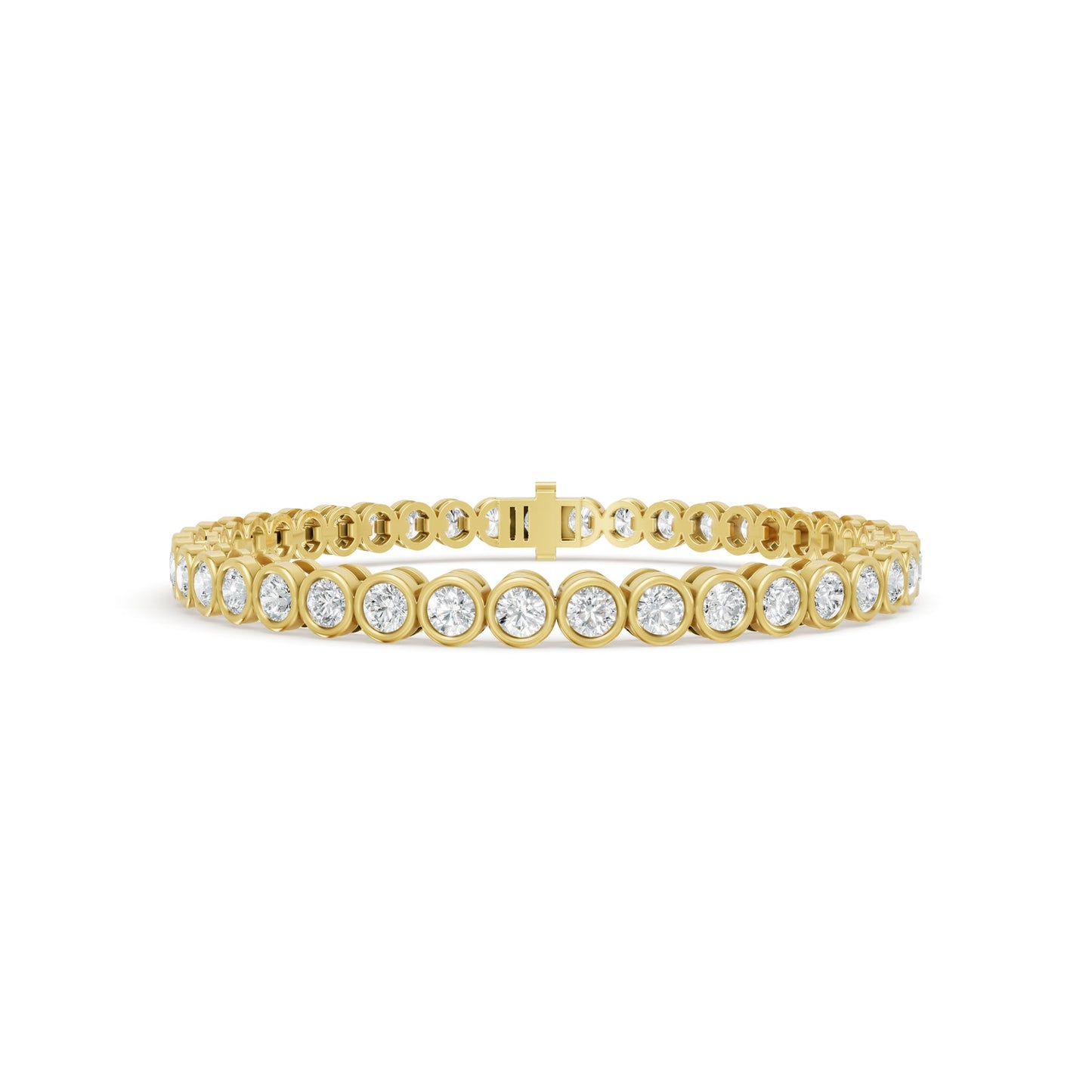 5.44 ctw Diamond Bezel 14K Yellow Gold Tennis Bracelet