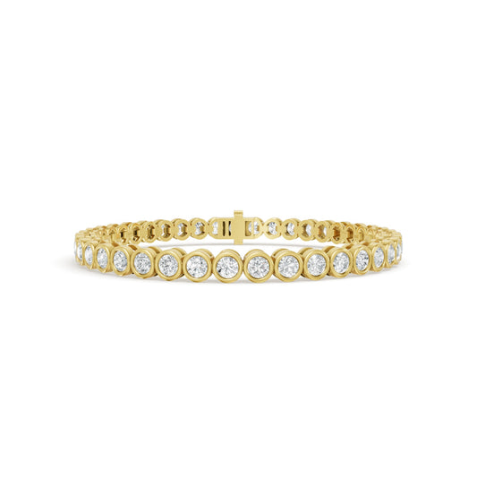 5.44 ctw Diamond Bezel 14K Yellow Gold Tennis Bracelet