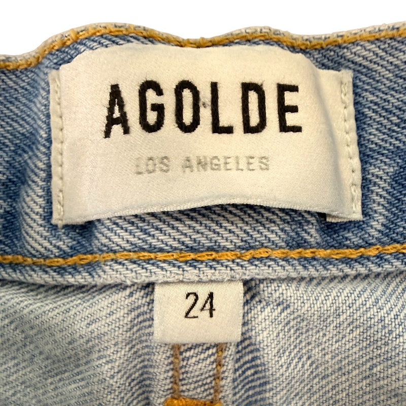 Agolde Cotton Denim Parker High Rise Long Short