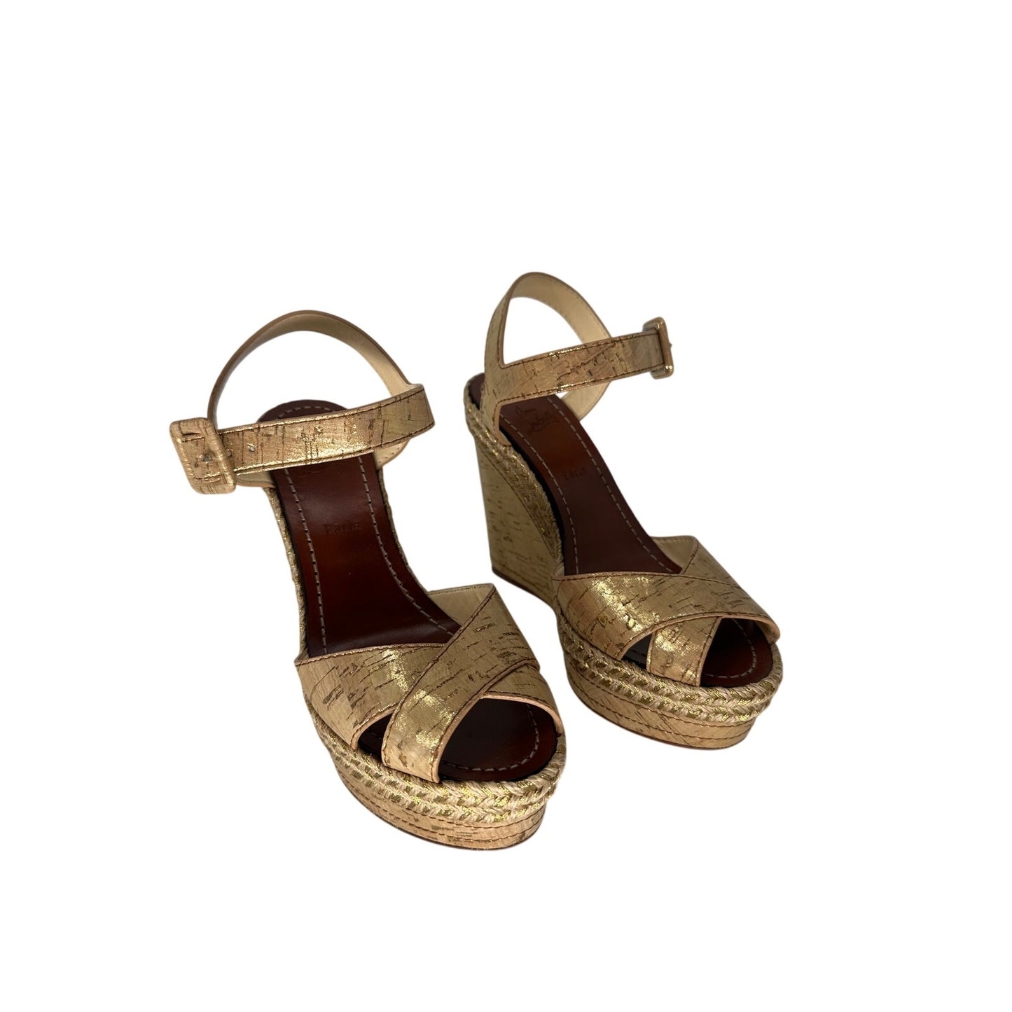 Christian Louboutin Leather Liege Almeria 120 Wedges Sandals