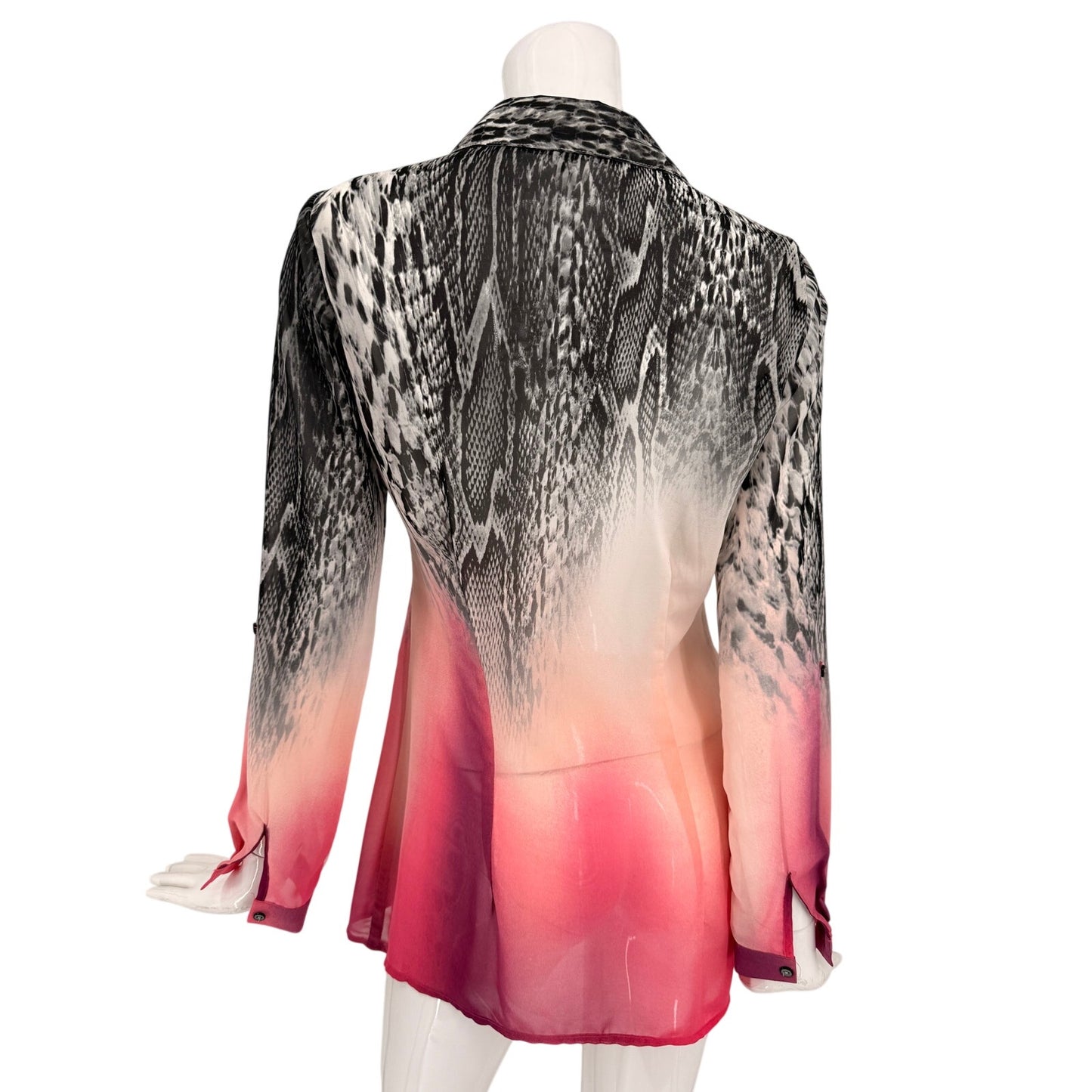 NY Collection Ombre Snake Print Chiffon Blouse